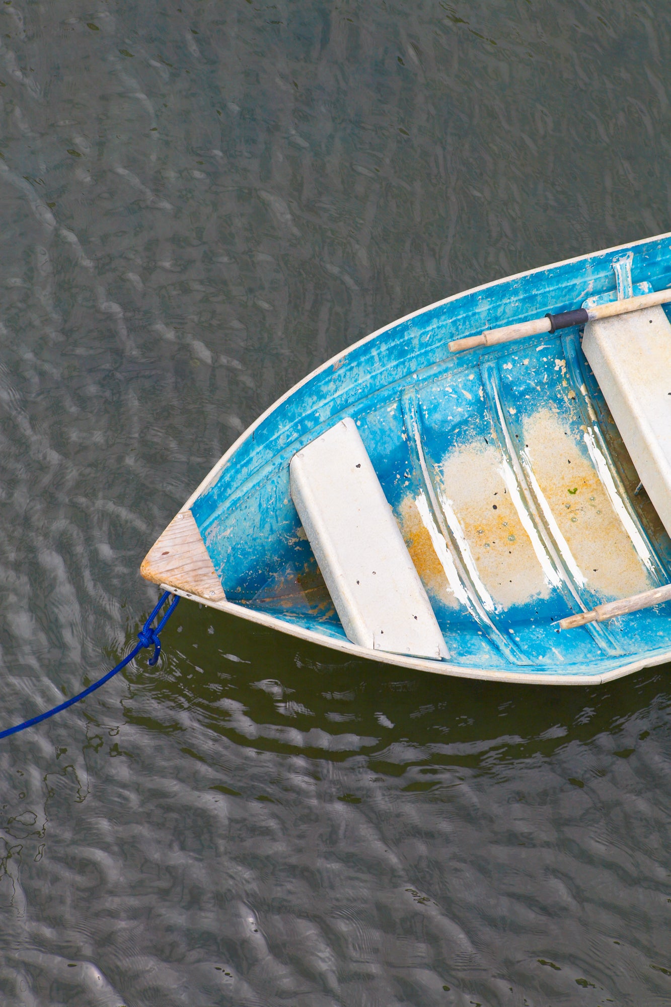 Tethered Blue Boat